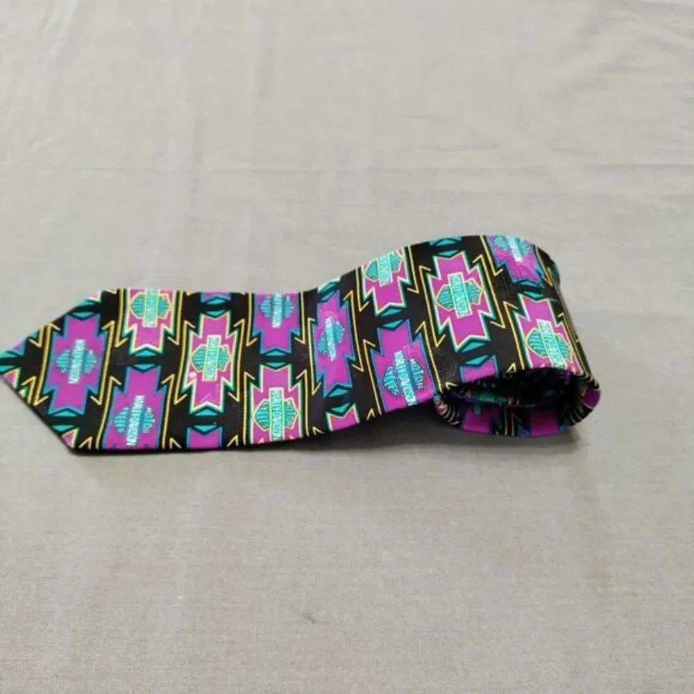 Harley Davidson Men Neck Tie Motorcycles Thunderbird Multicolor Suit Necktie 57